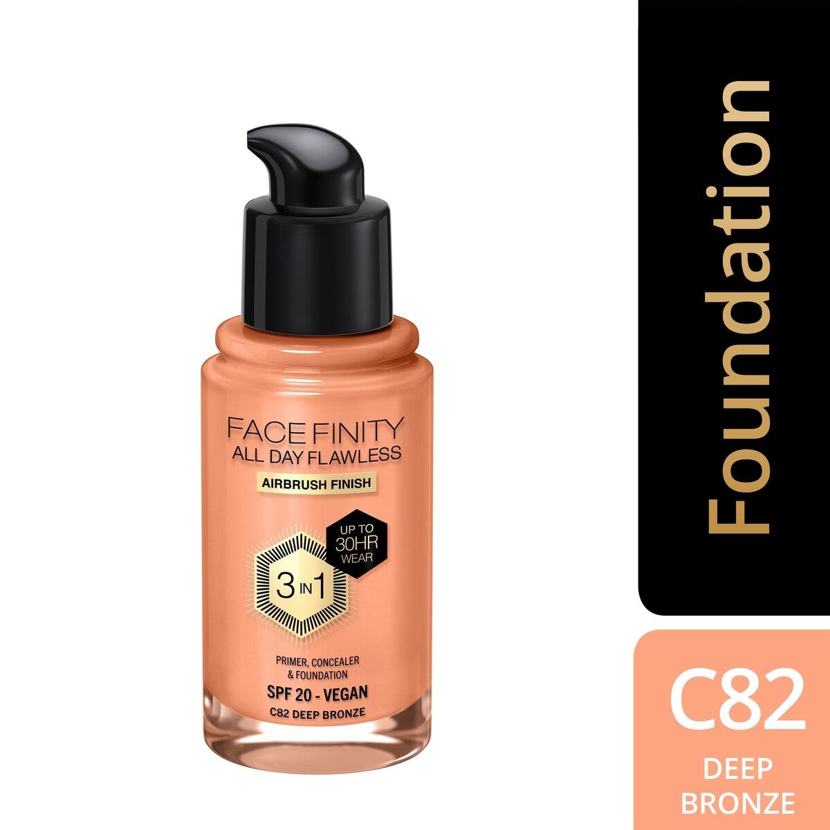 Max Factor Fond de teint Facefinity All Day Flawless 3-en-1 C82 Deep Bronze 30 ml
