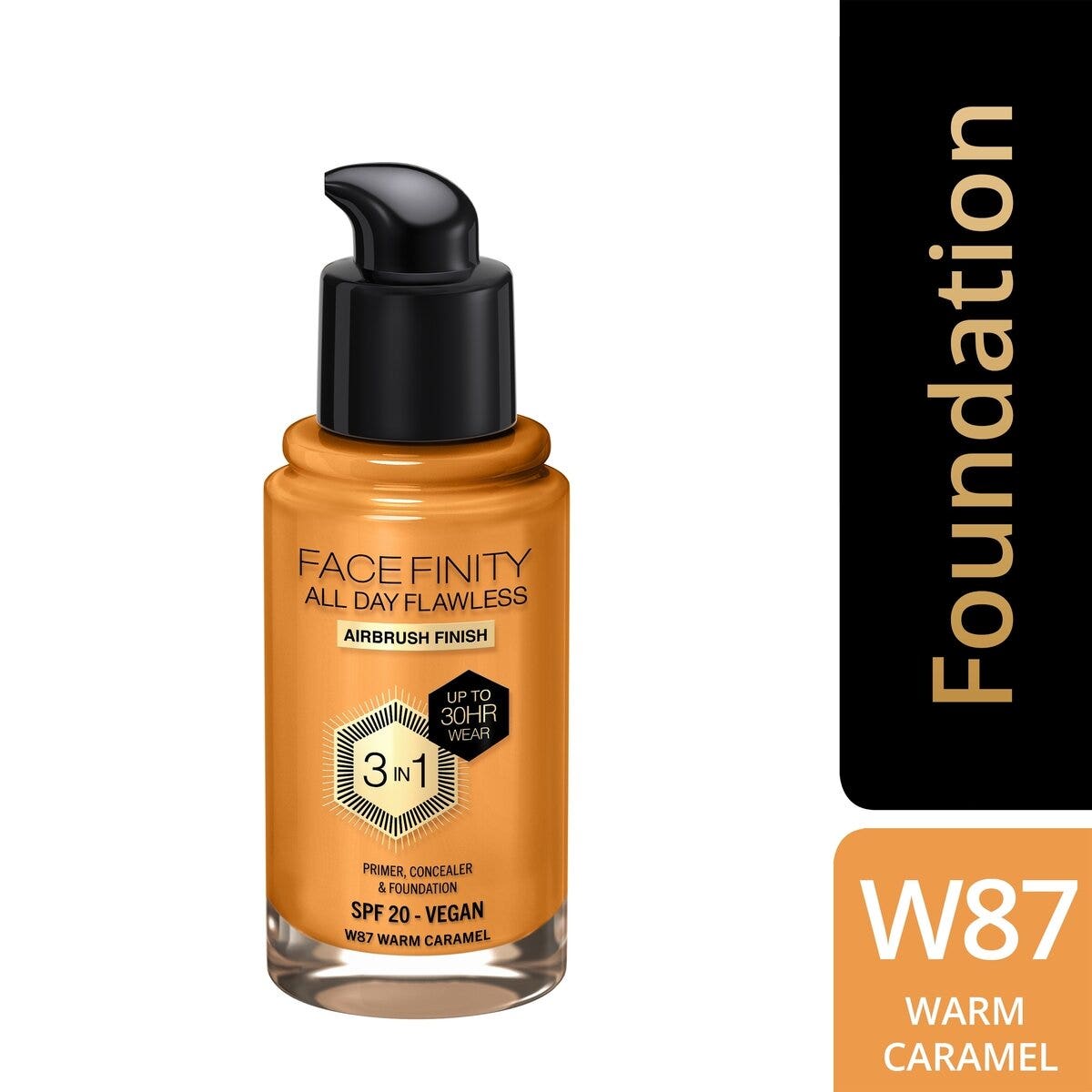 Max Factor Fond de teint Facefinity All Day Flawless 3-en-1 W87 Warm Caramel 30 ml