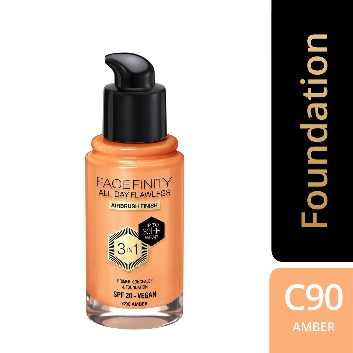 Max Factor Fondotinta Facefinity All Day Flawless 3In1 C90 Amber 30ml