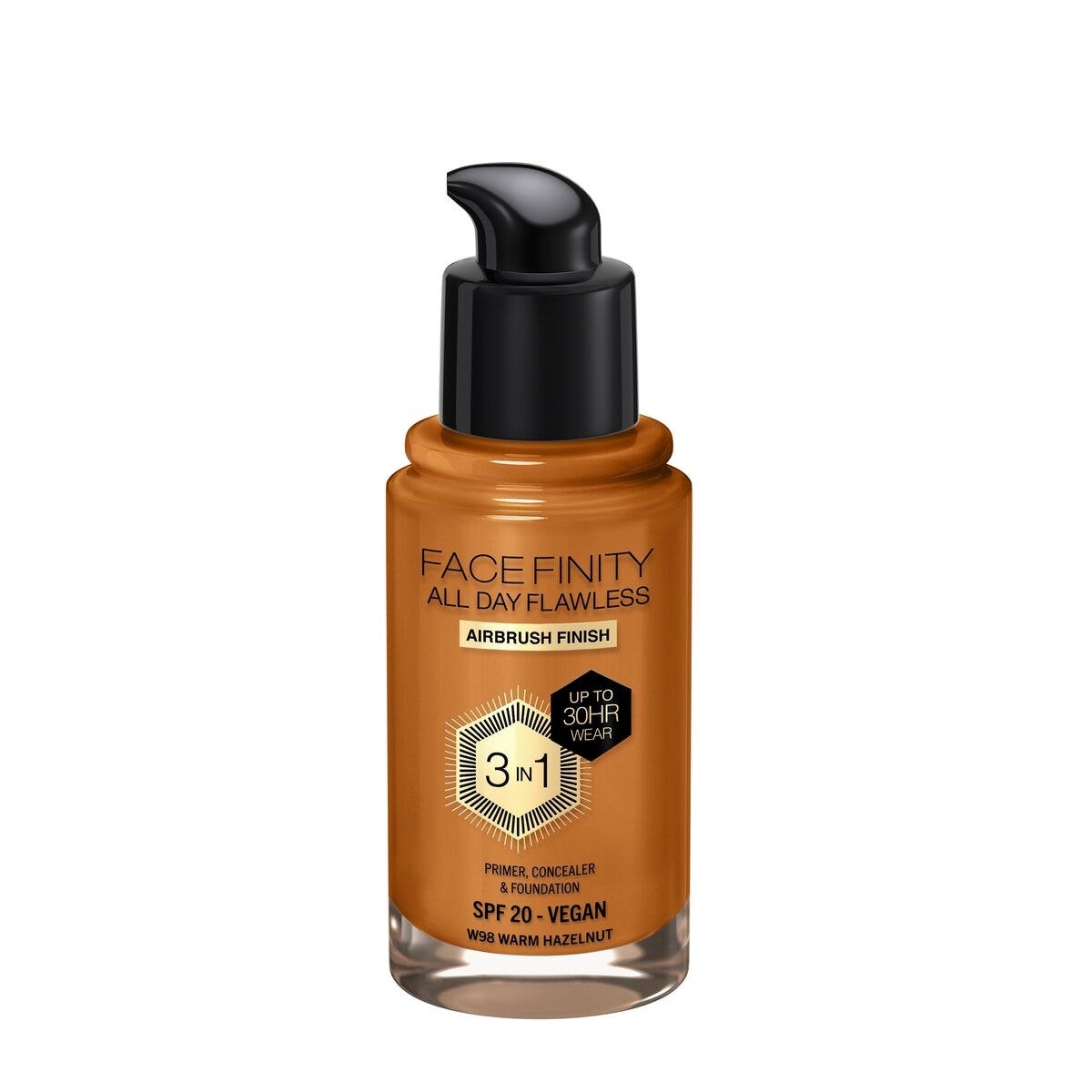 Max Factor Fond de teint Facefinity All Day Flawless 3In1 W98 Warm Hazelnut 30 ml