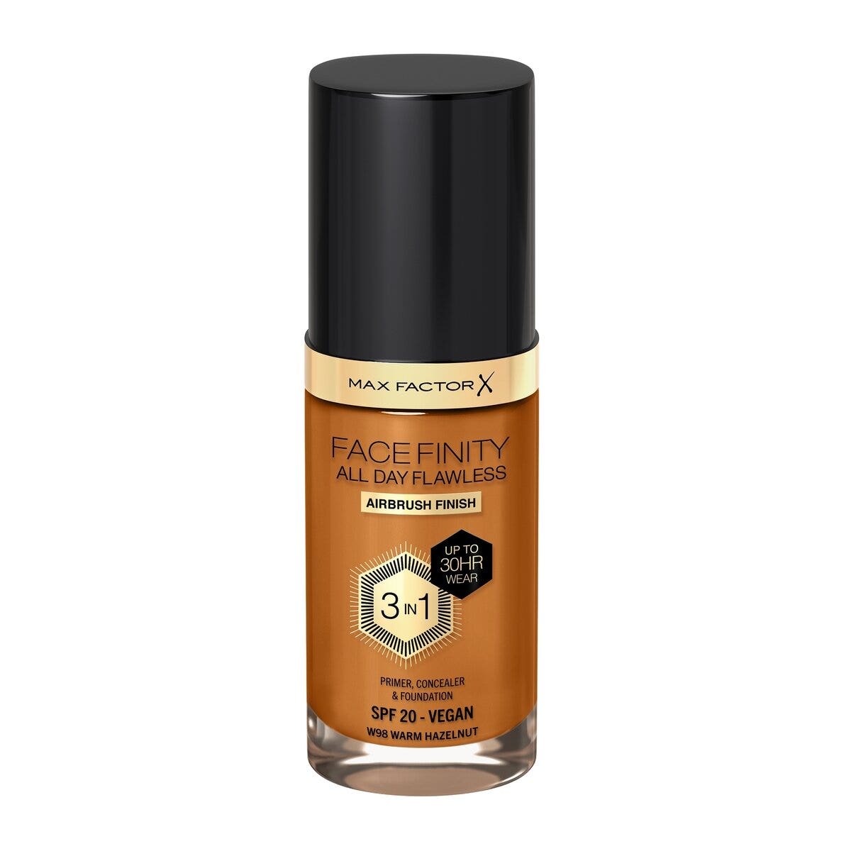 Max Factor Fond de teint Facefinity All Day Flawless 3In1 W98 Warm Hazelnut 30 ml