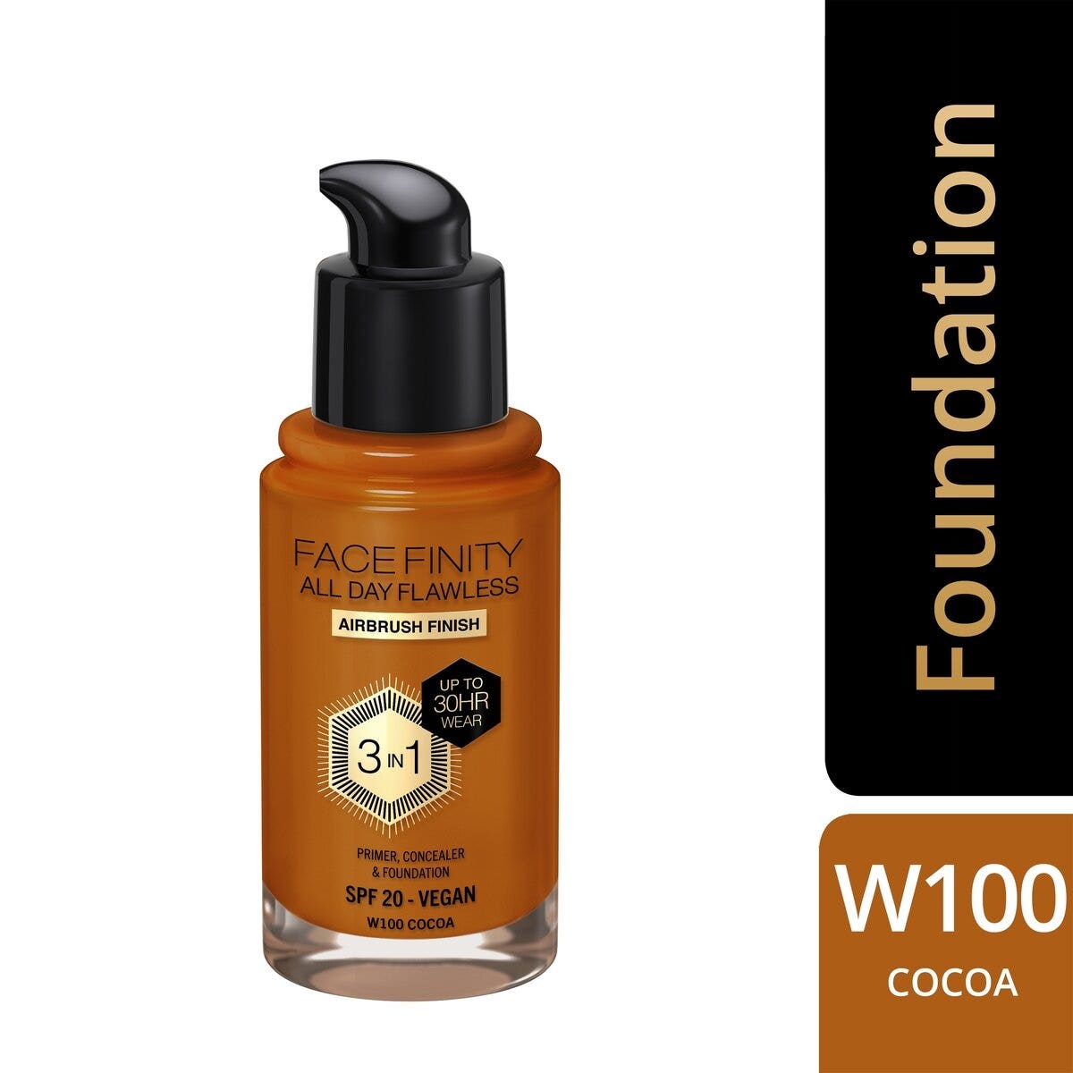 Max Factor Fondotinta Facefinity All Day Flawless 3In1 W100 Cocoa 30ml