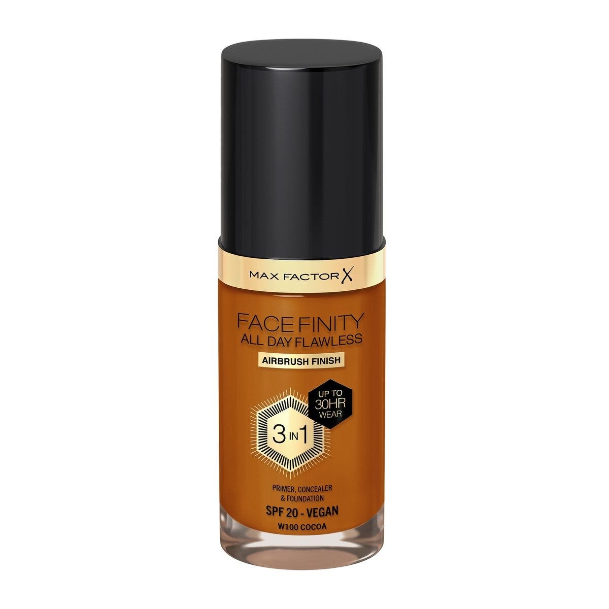 Fond de teint Max Factor Facefinity All Day Flawless 3In1 W100 Cocoa 30 ml