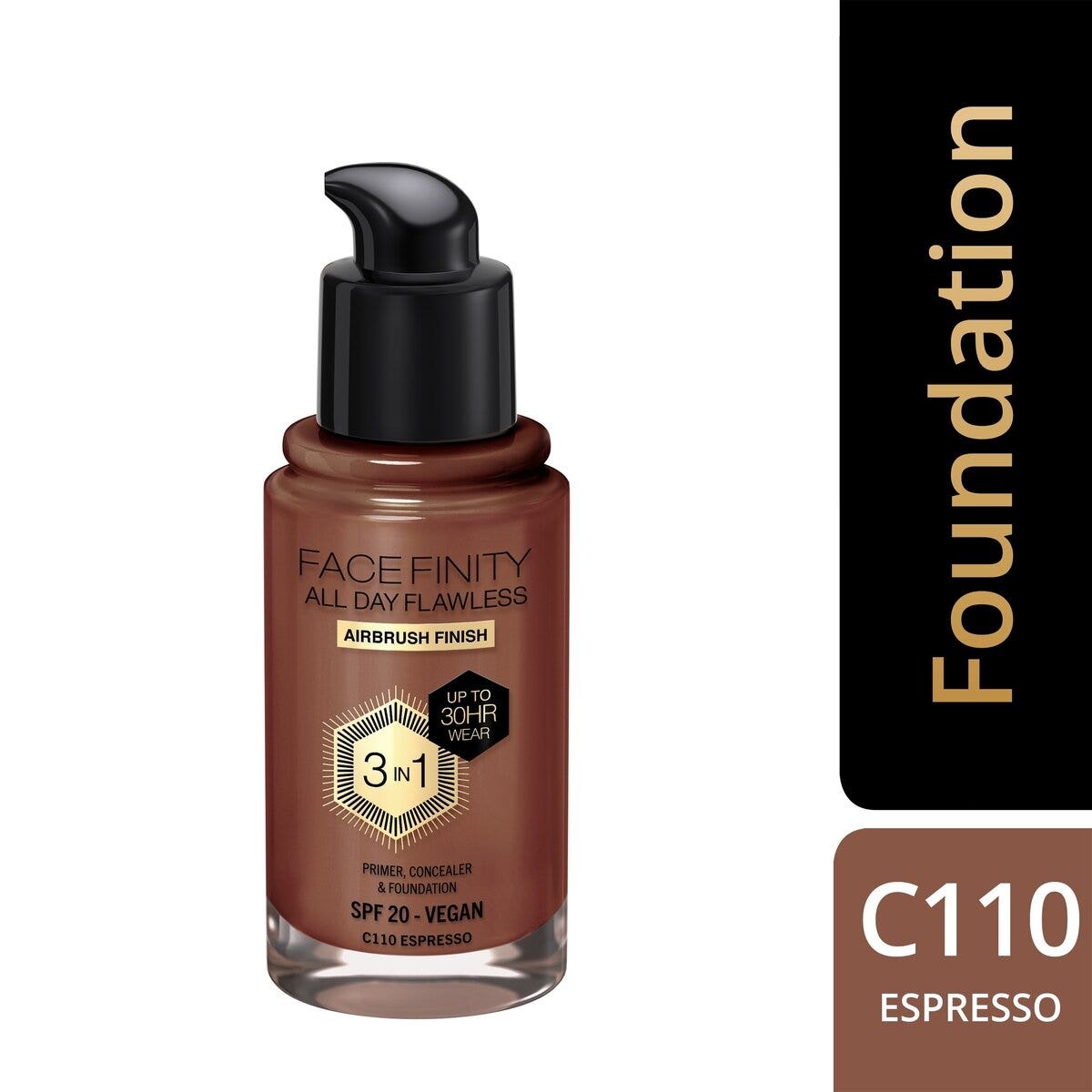 Fond de teint Max Factor Facefinity All Day Flawless 3-en-1 C110 Espresso 30 ml
