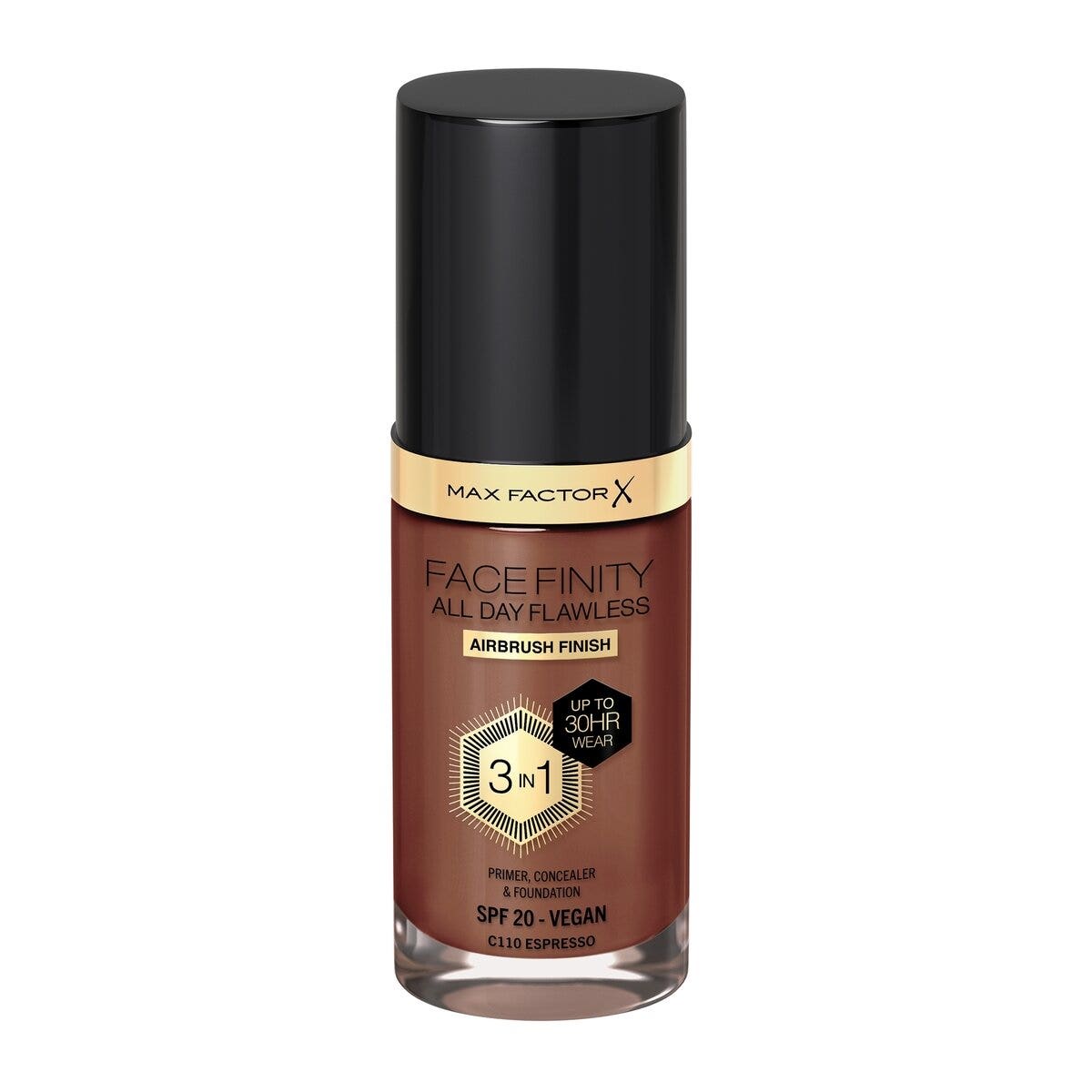 Fond de teint Max Factor Facefinity All Day Flawless 3-en-1 C110 Espresso 30 ml