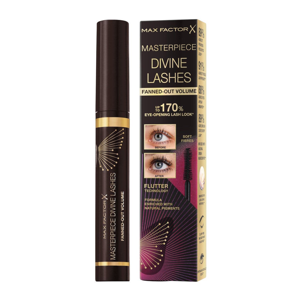 Max Factor Masterpiece Divine Lashes Mascara Volumizzante Black Brown 8ml