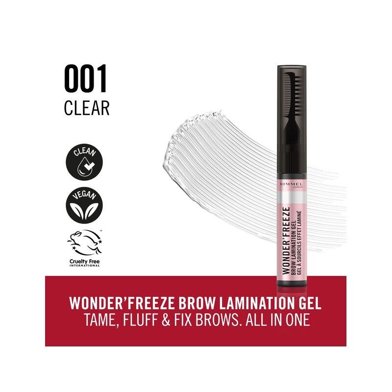 Rimmel Wonder Freeze Brow Lamination Gel Cire pour sourcils 001 Clear 6 g