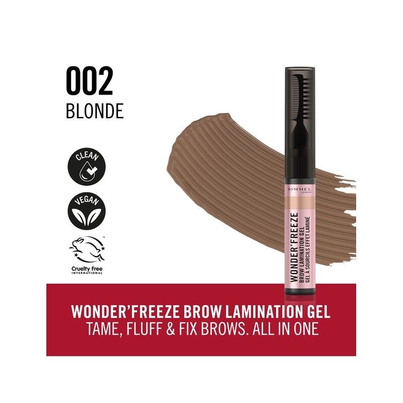 Rimmel Wonder Freeze Brow Lamination Gel Cire pour sourcils 002 Blonde 6 g