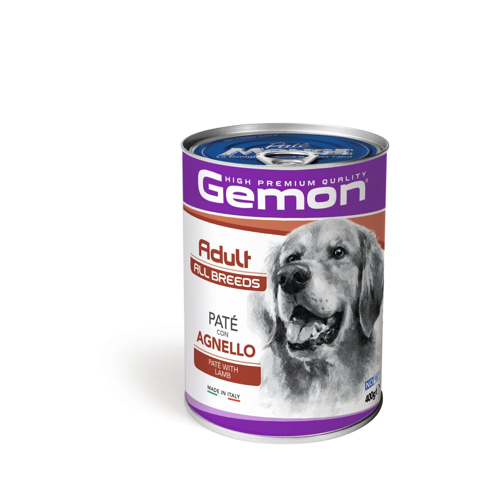 Gemon Pâté à l'agneau - Nourriture humide pour chiens adultes - Boîte de 400 g
