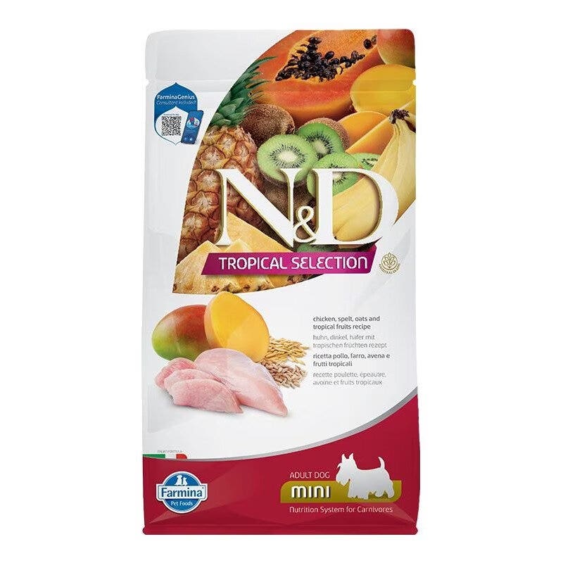 Farmina N&D Dog Mini Tropical Selection Poulet pour chiens adultes 1,5 kg