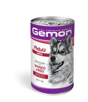 Gemon Bocconi Bœuf et riz, nourriture humide pour chiens adultes de grande taille, pot de 1,25 kg