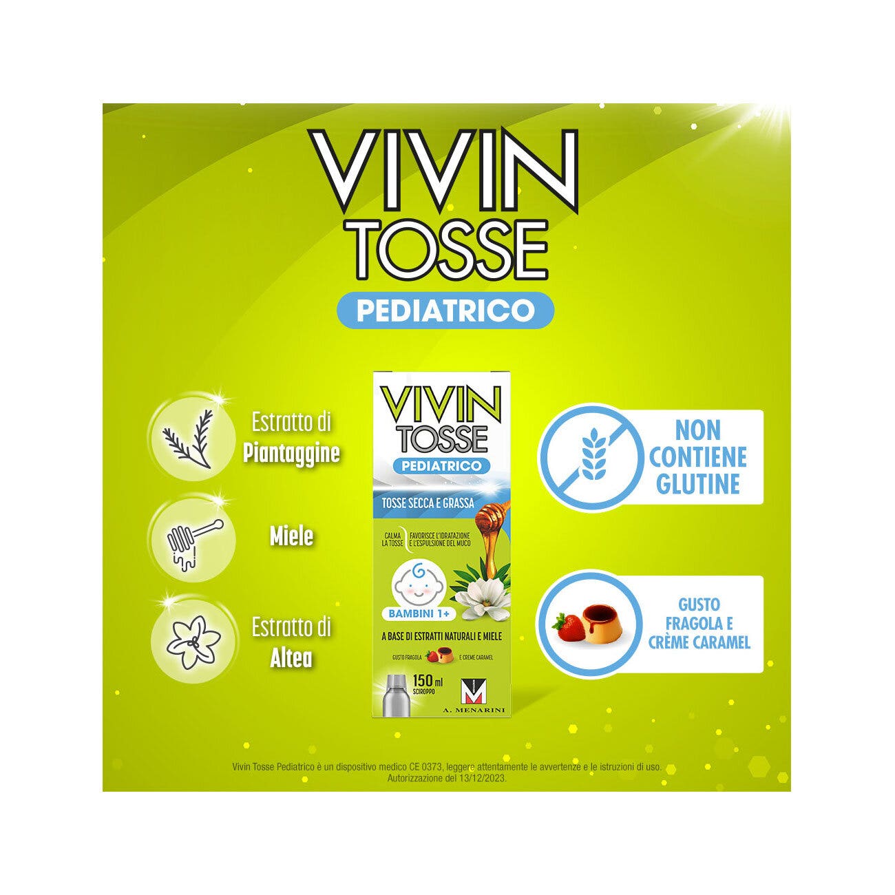 Vivin Tosse Pédiatrique Sirop pour Toux Sèche et Grasse 150 ml