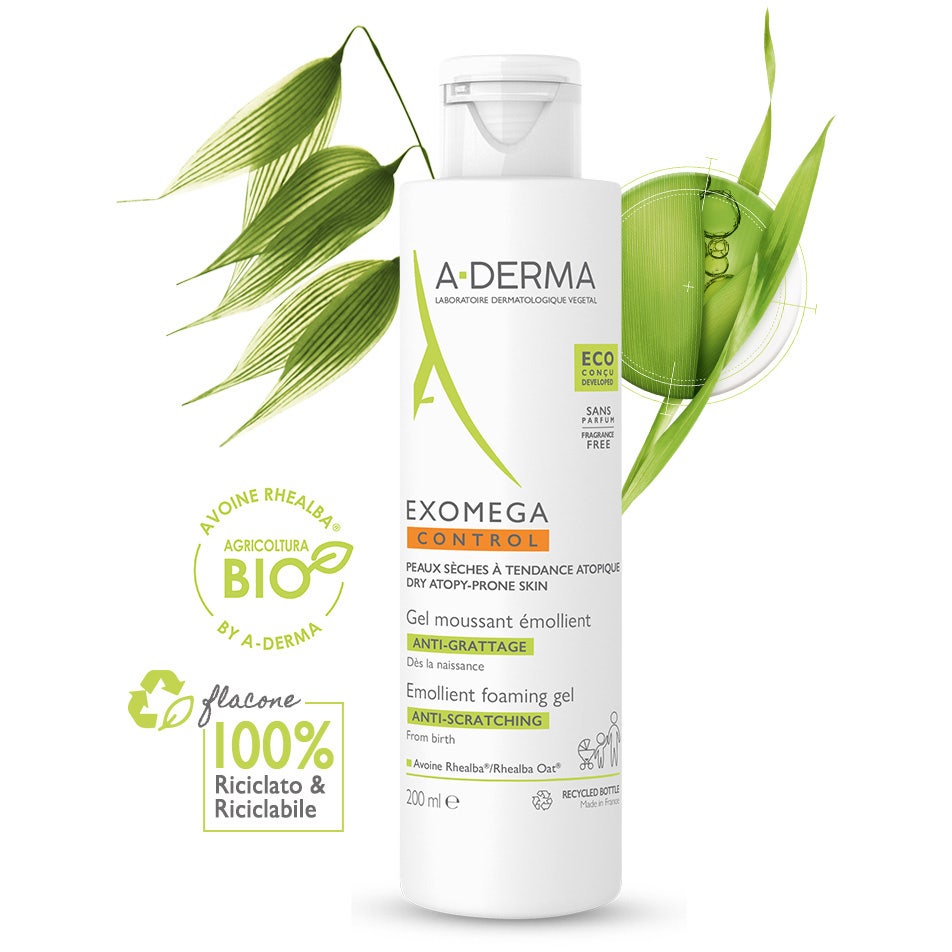 A-Derma Exomega Control Gel Nettoyant Émollient 200 ml