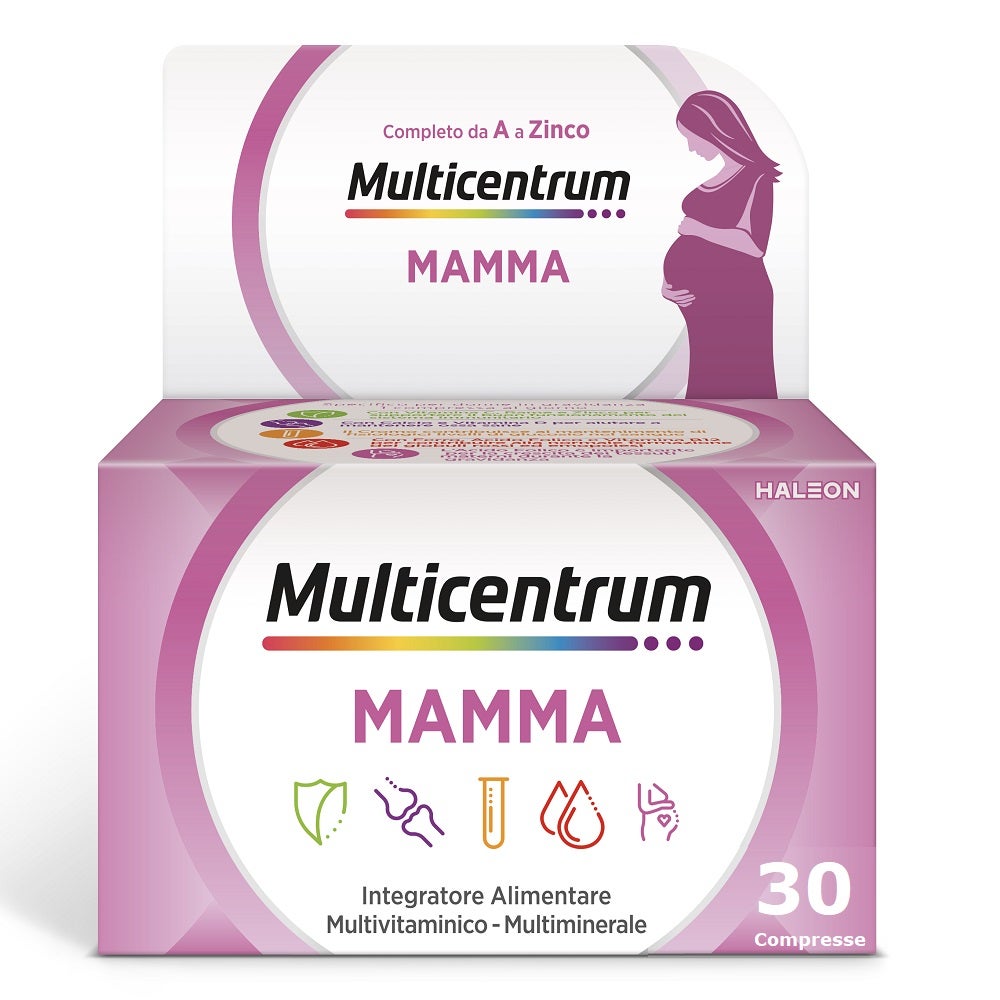 Multicentrum Mamma Complément alimentaire multivitaminé pour la grossesse, acide folique, vitamine D3, calcium, 30 comprimés