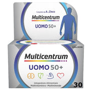 Multicentrum Homme 50+ Complément alimentaire multivitaminé Vitamine D3 C B Zinc Magnésium 30 comprimés