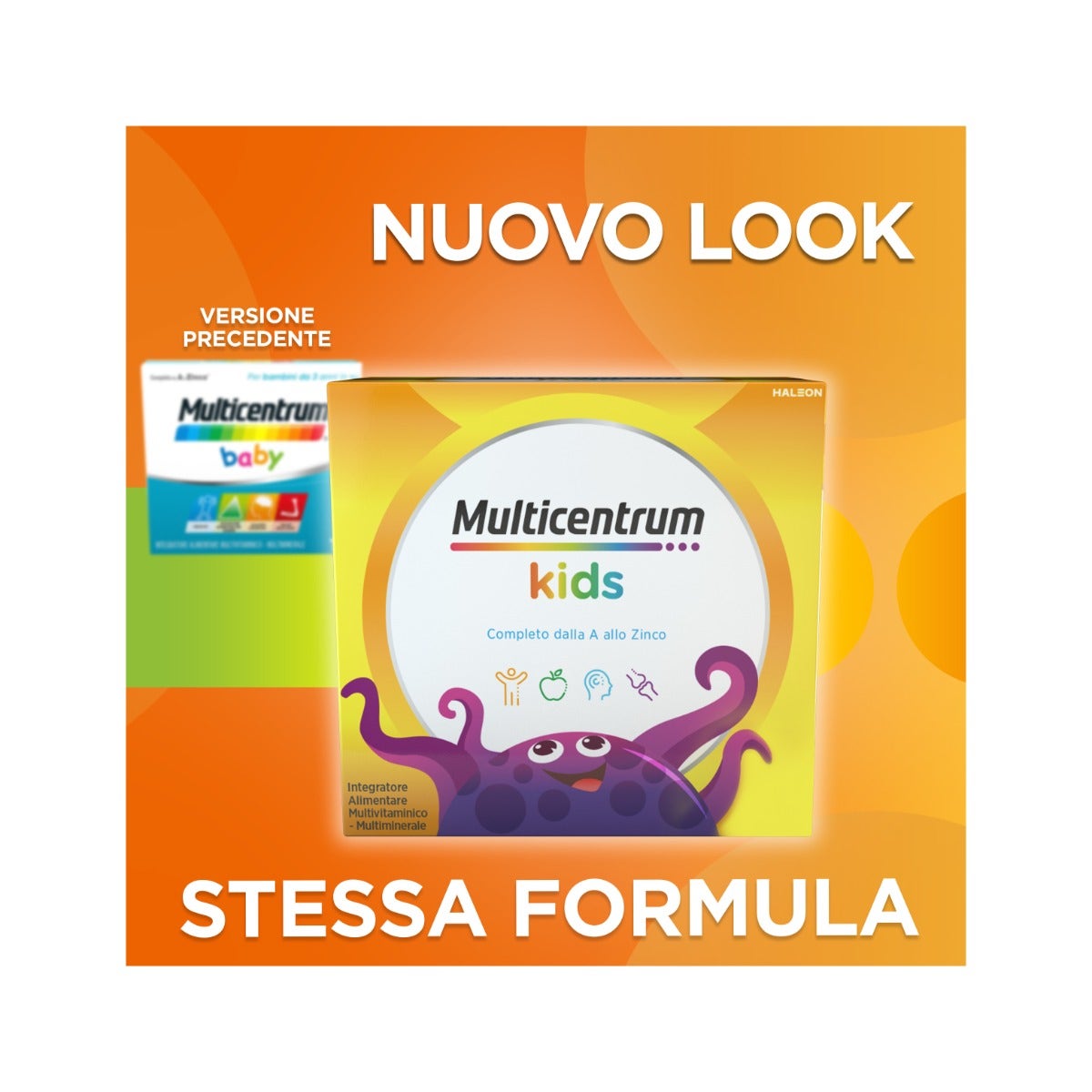 Multicentrum Baby Kids Complément alimentaire multivitaminé et multiminéral Vitamines/Fer/Calcium Enfants 3 ans et plus 14 sachets