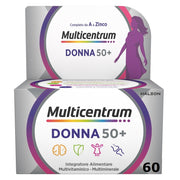 Multicentrum Femme 50+ Complément alimentaire multivitaminé et multiminéral Calcium Fer Acide folique 60 comprimés