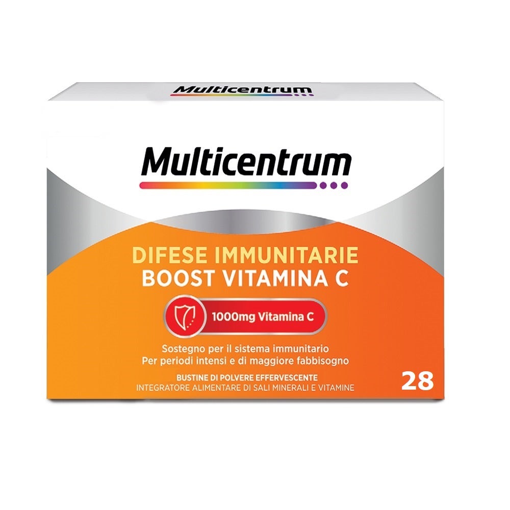 Multicentrum Défenses immunitaires Boost Vitamine C Complément alimentaire Sels minéraux Vitamines 28 sachets
