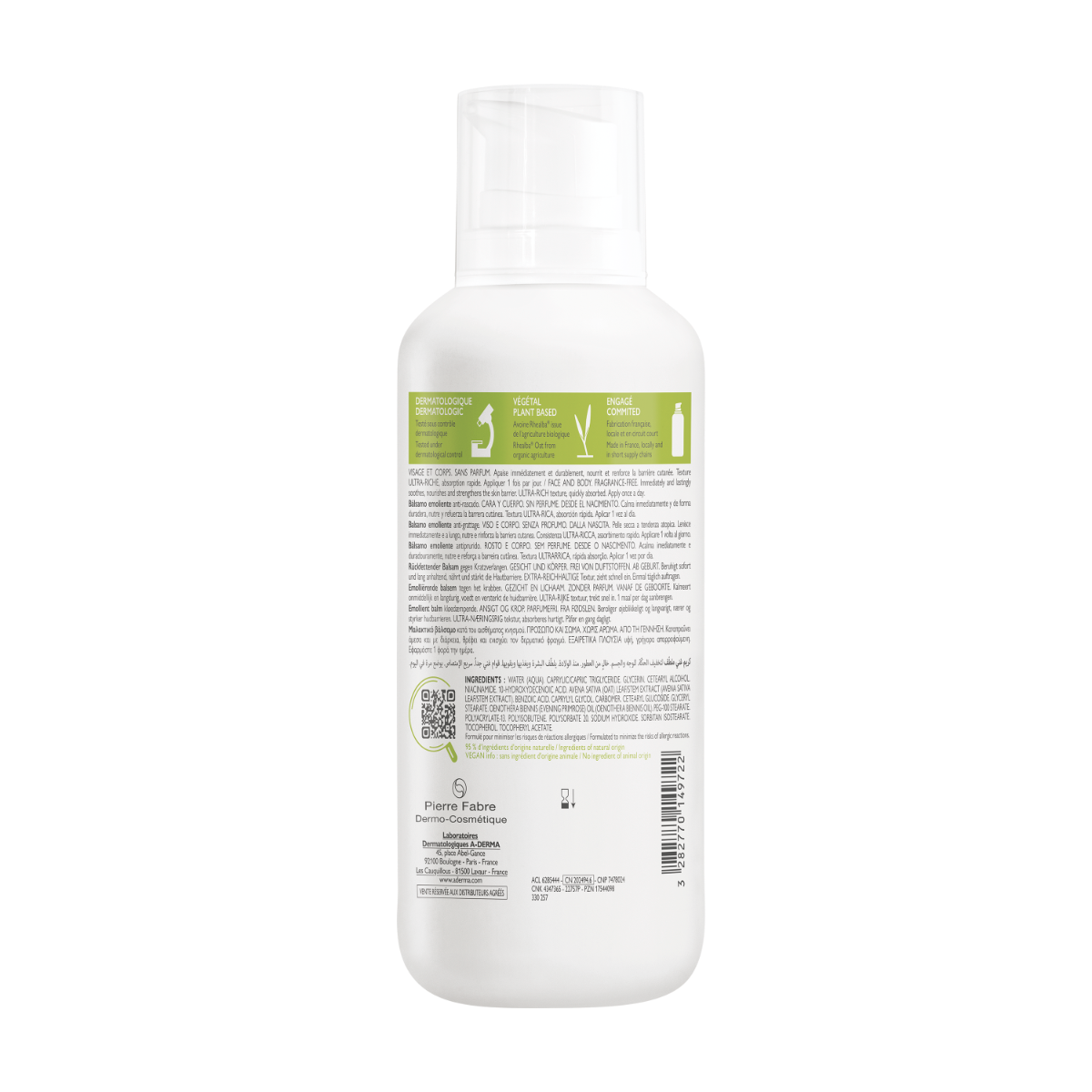 A-Derma Exomega Control Balsamo Emolliente Anti-Grattage 400ml