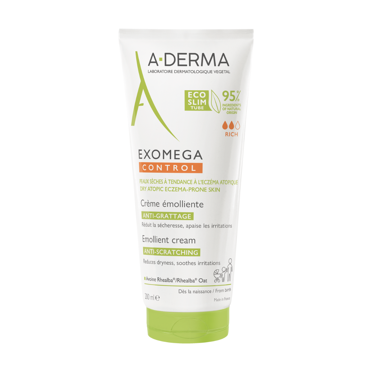 A-Derma Exomega Control Crème Émolliente Anti-Démangeaisons 200 ml