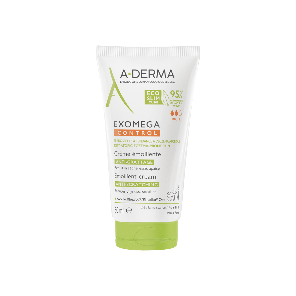 A-Derma Exomega Control Crème Émolliente Anti-Démangeaisons 50 ml