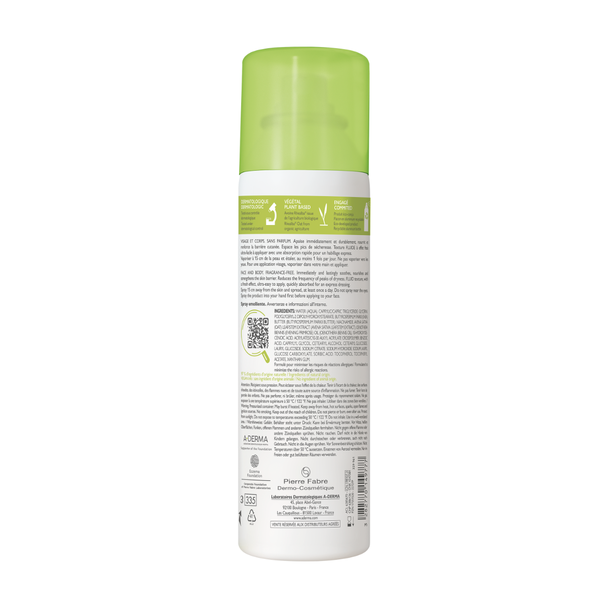 A-Derma Exomega Control Spray Émollient Anti-Démangeaisons 200 ml