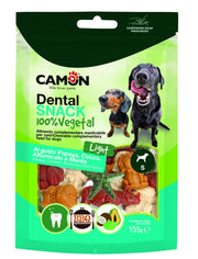 Camon Snack dentaire AnimalVeg taille S quatre saveurs pour chiens 155 g