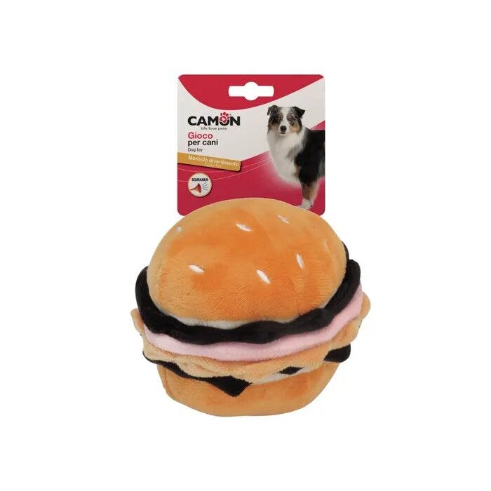 Camon Gioco Hamburger in Poliestere Con Squeaker  Per Cani