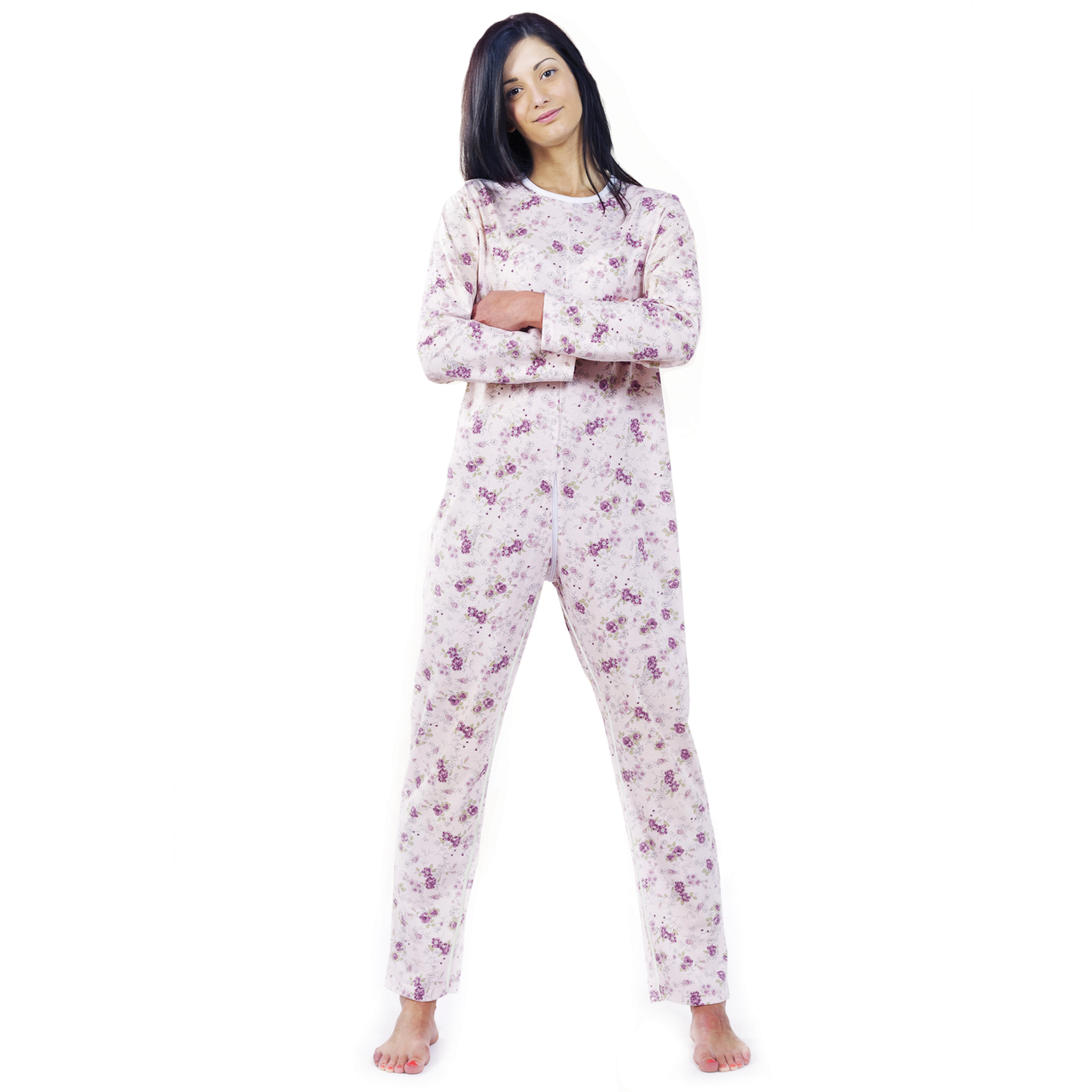 Pavis Pyjama médical pour patientes, double fermeture éclair, couleur rose, réf. 993