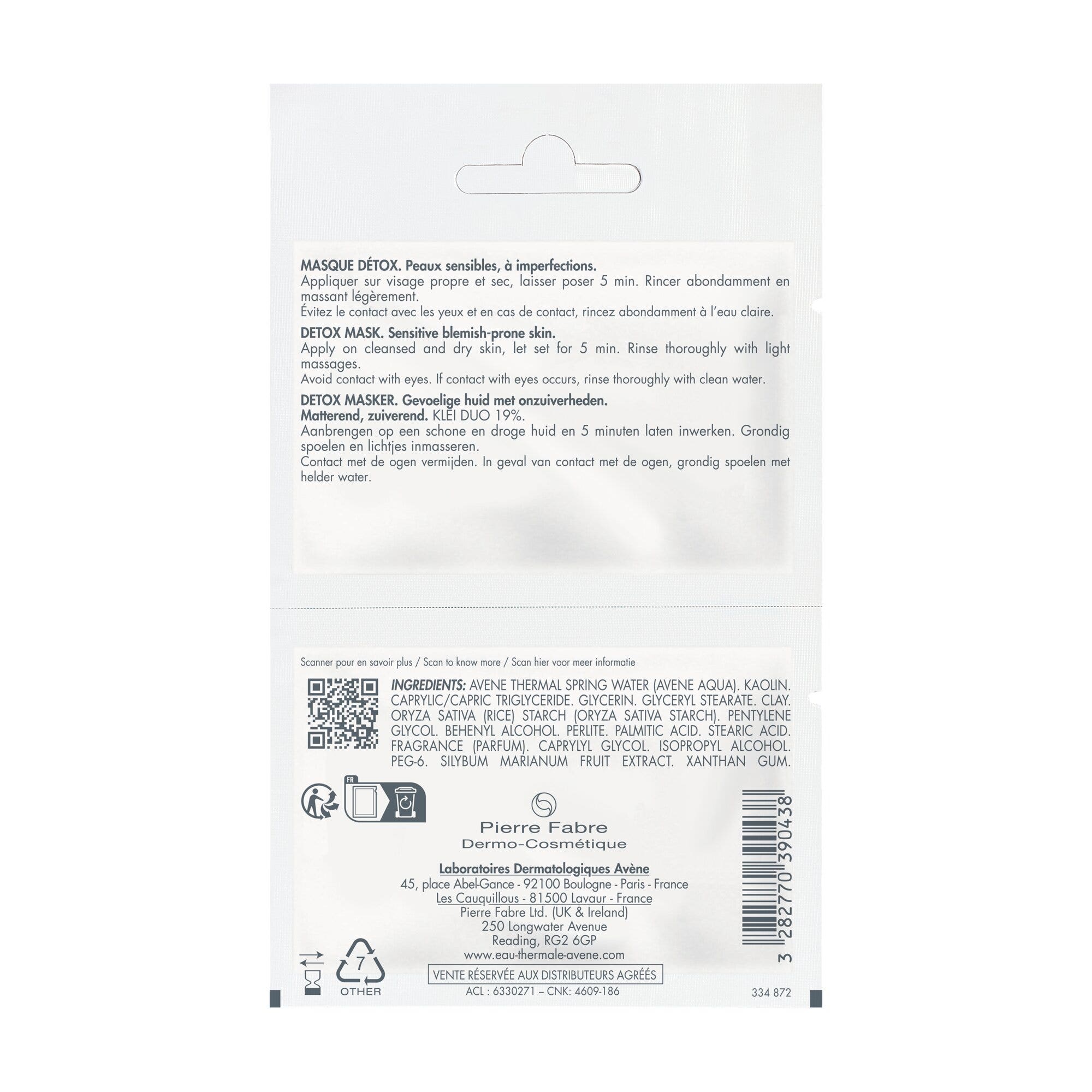 Eau Thermale Avène Cleanance Masque Détox 2 x 6 ml