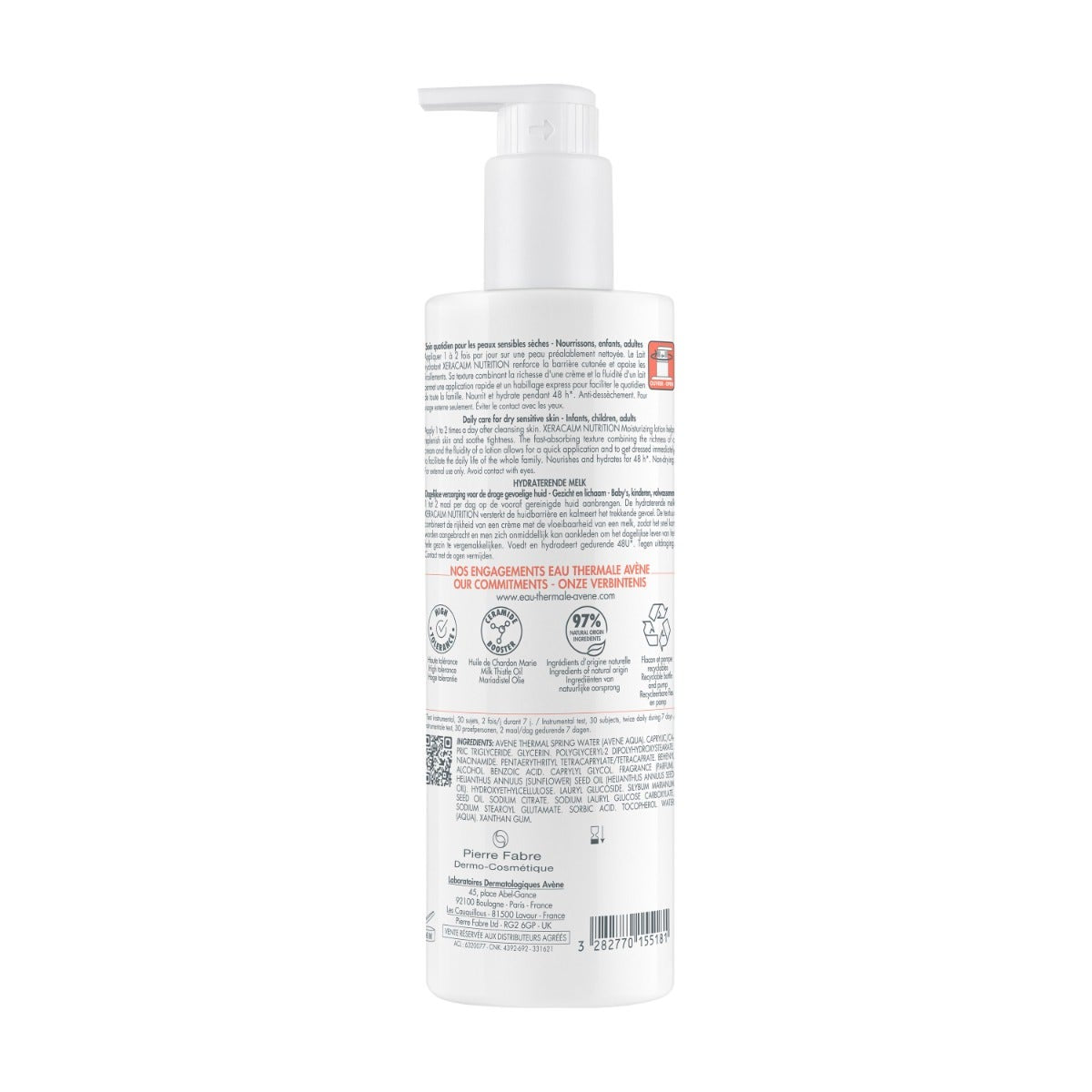Eau Thermale Avène Xeracalm Nutrition Lait Hydratant Peau Sèche 400 ml