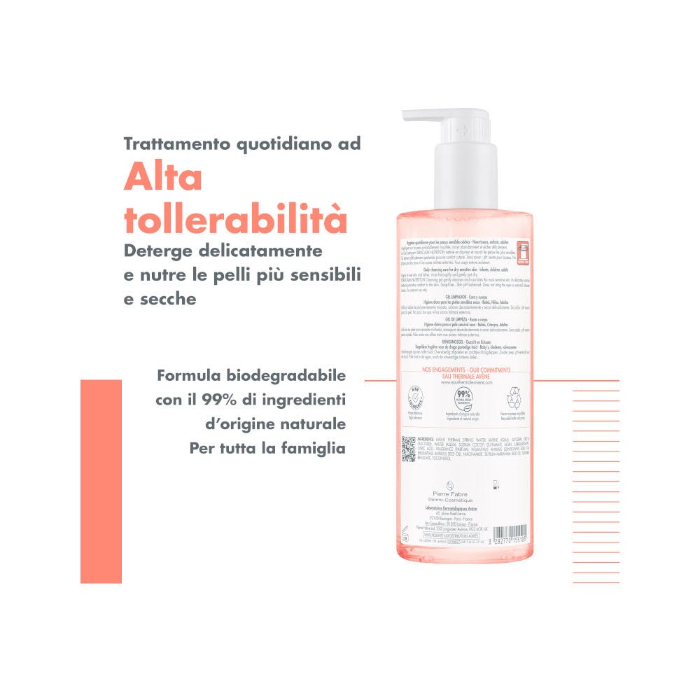 Eau Thermale Avène Xeracalm Nutrition Gel Nettoyant Peau Sèche 500 ml