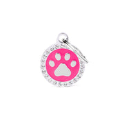 Médaille personnalisée pour chiens et chats « Patte rose »
