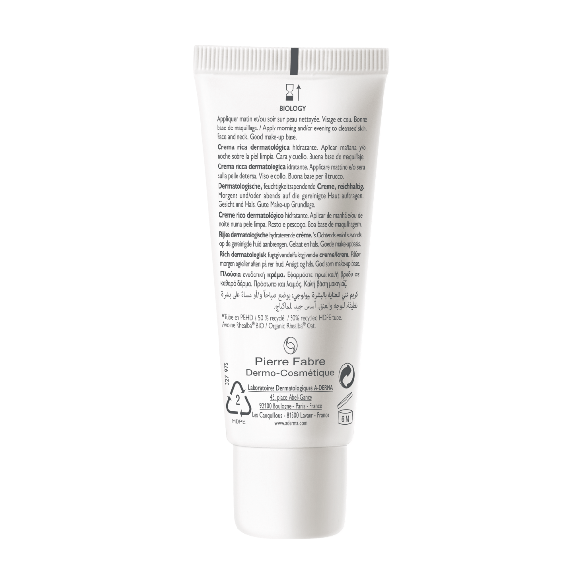 A-Derma Biology Crème riche dermatologique hydratante 40 ml