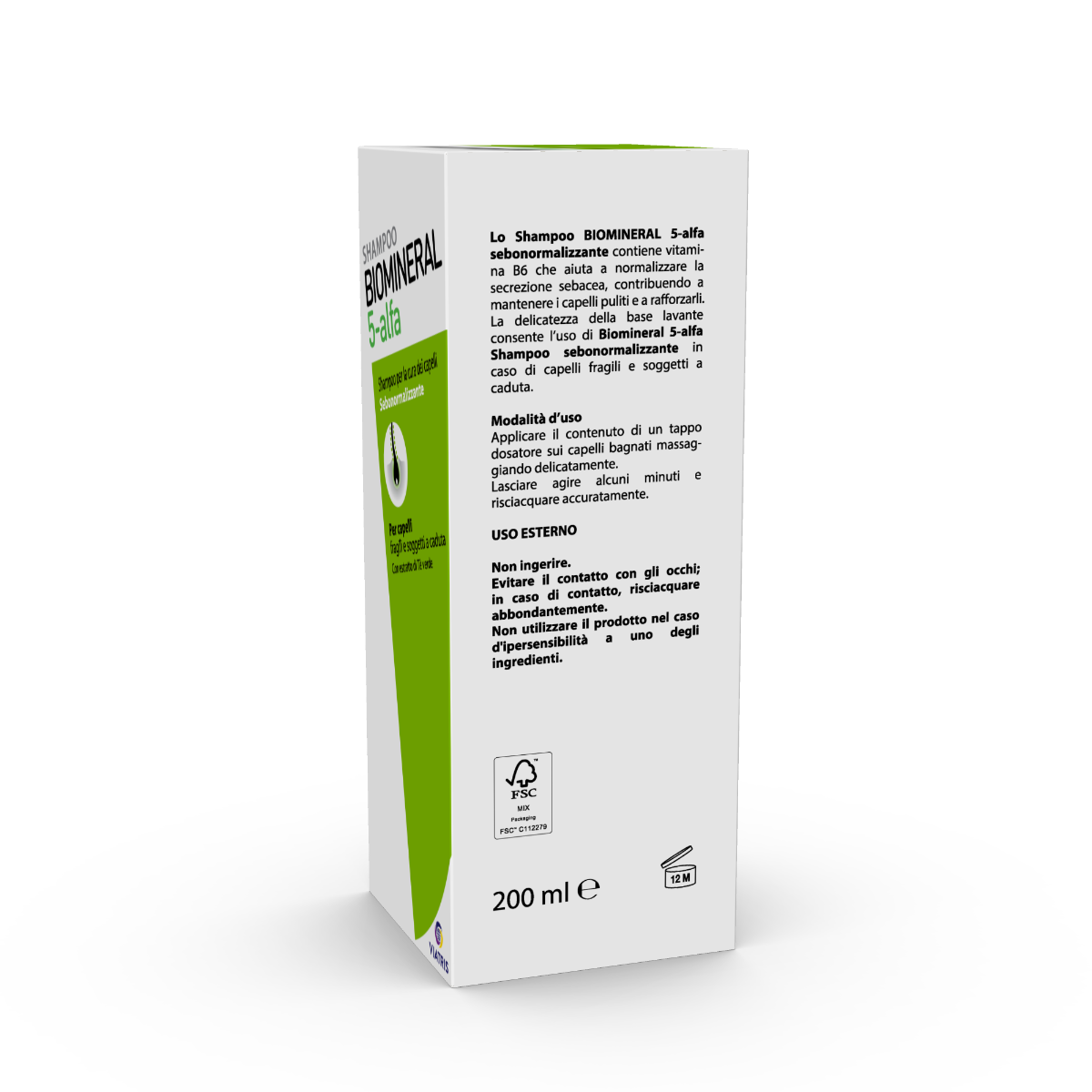 Biomineral 5 Alfa Shampoo Trattante 200ml per Capelli Forti