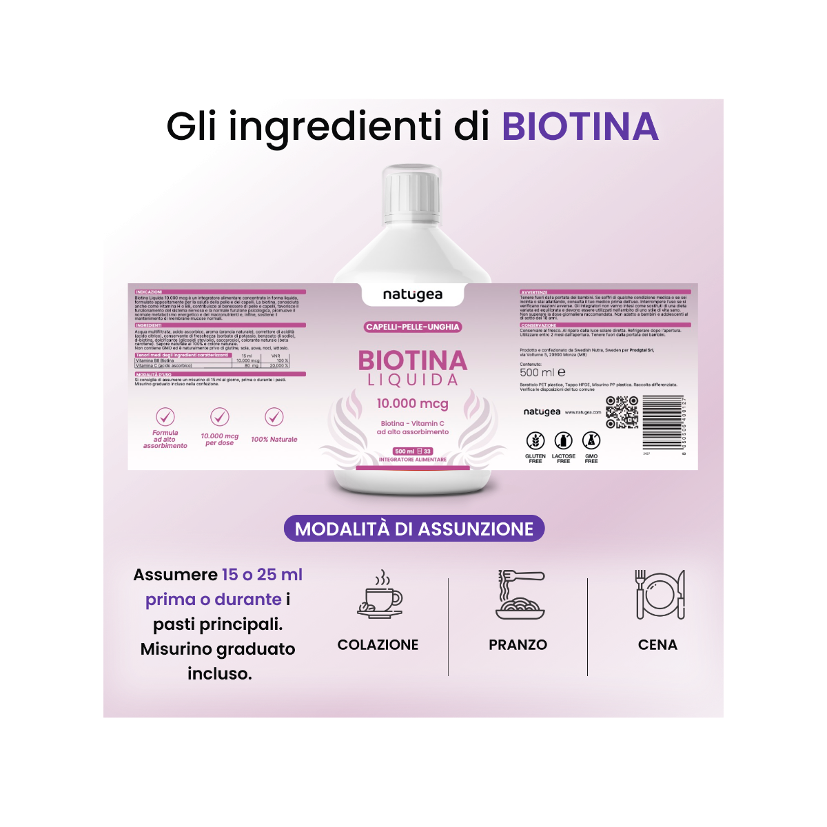 Natugea Biotina Liquida 10.000 mcg 500ml