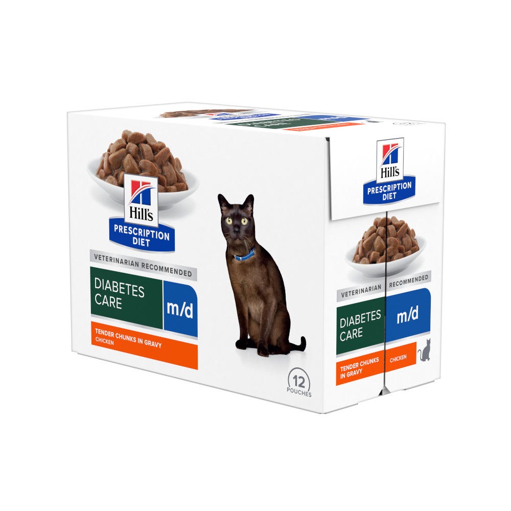 Hill's Prescription Diet M/D Aliment pour chats au poulet 12 sachets