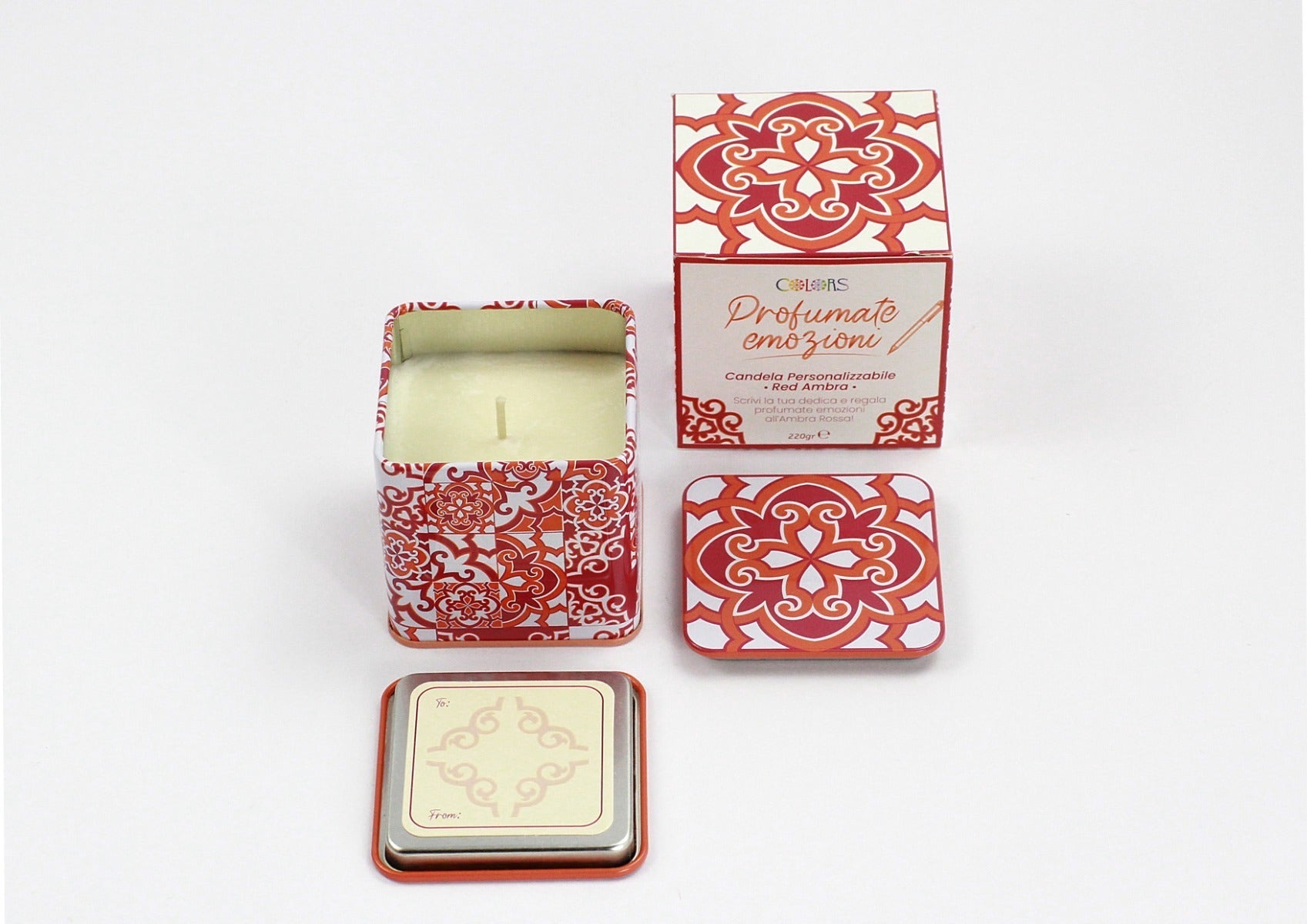Colors Bougie parfumée personnalisable Red Ambra