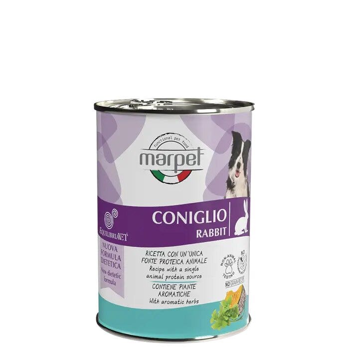 Marpet Aequilibriavet Dog Lapin, nourriture humide pour chiens adultes, boîte de 400 g