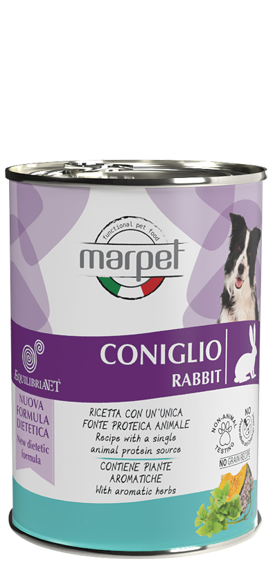 Marpet Aequilibriavet Dog Lapin, nourriture humide pour chiens adultes, boîte de 400 g