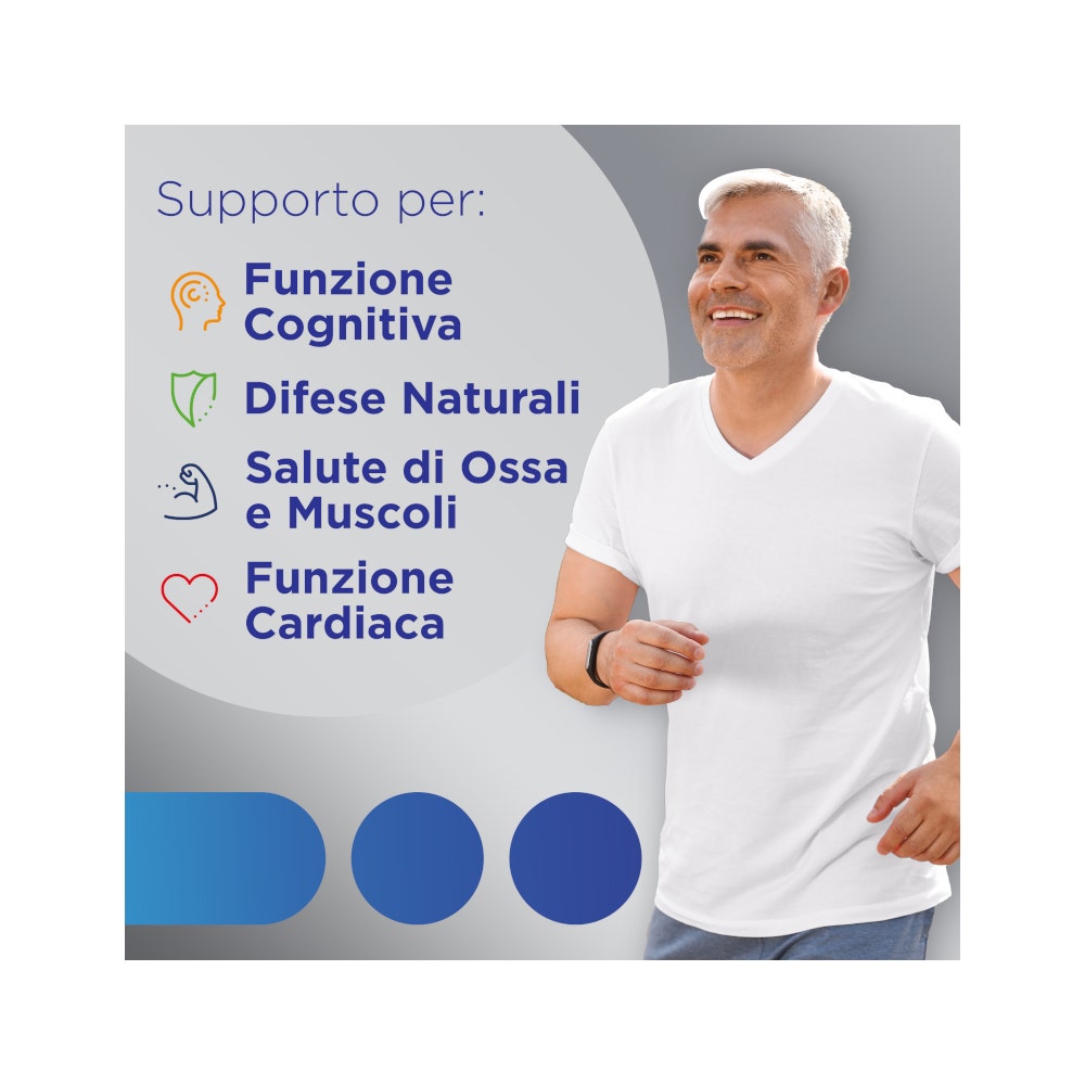Multicentrum Homme 50+ Complément alimentaire multivitaminé Vitamine D3 C B Zinc Magnésium 60 comprimés