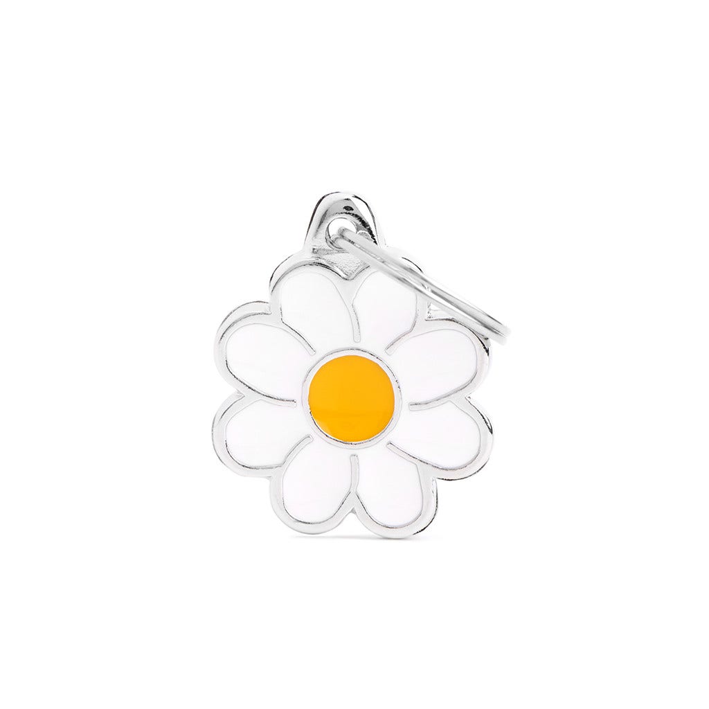 Médaille personnalisée pour chiens et chats, motif marguerite