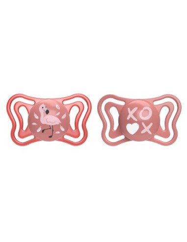 Chicco Physoforma Light Tétine en silicone rose, 2 pièces, 6-16 mois