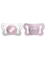 Chicco Sucette Micro Rose en silicone, 2 pièces, 0-2 mois