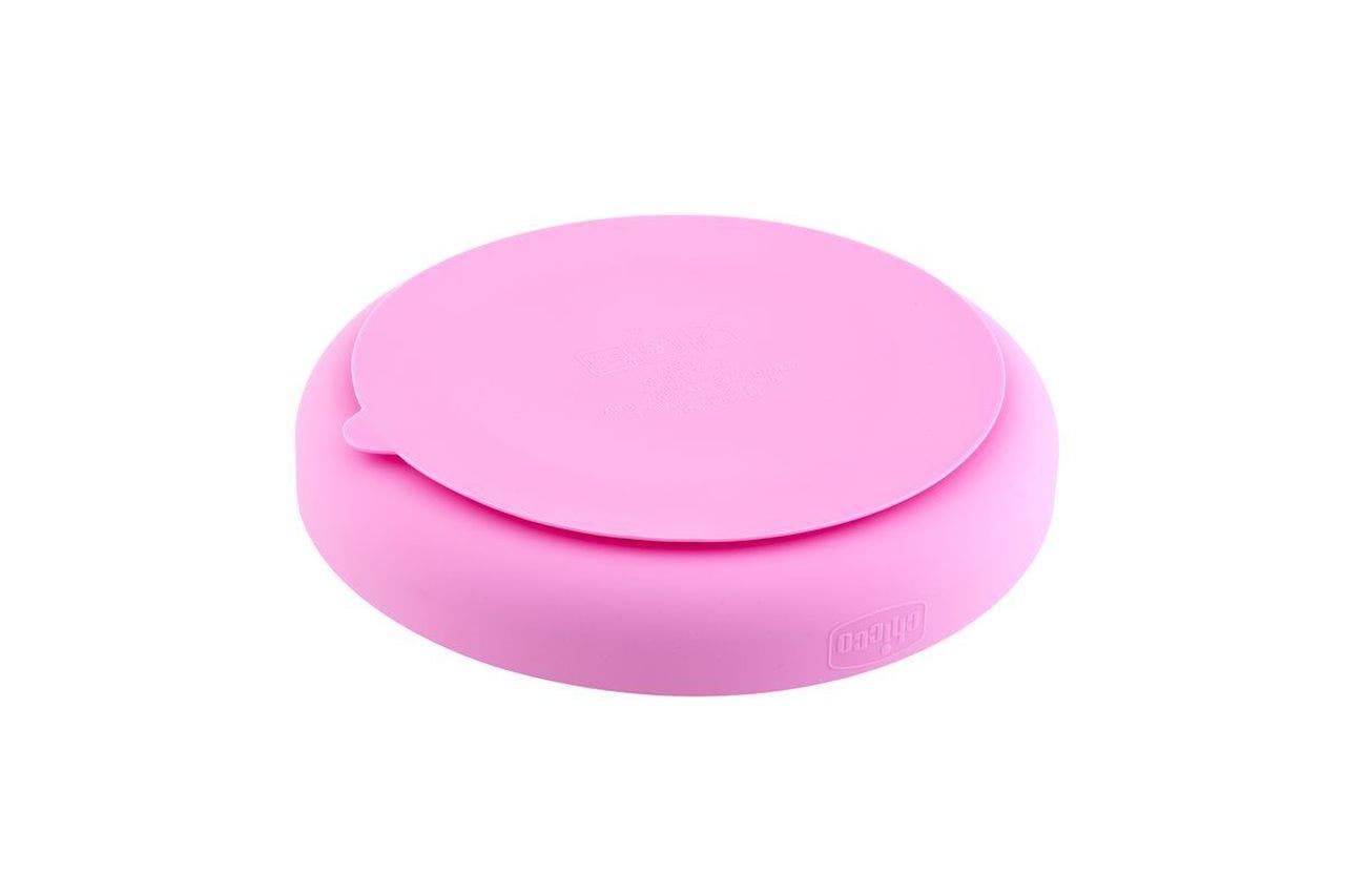 Chicco Assiette en silicone avec ventouse rose