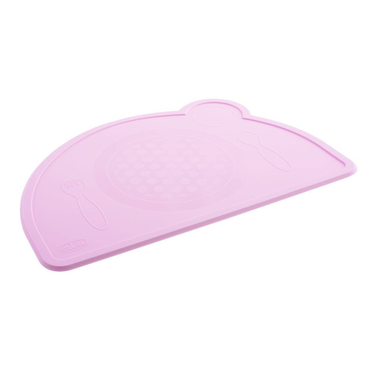 Chicco Set de table en silicone rose 1 pièce