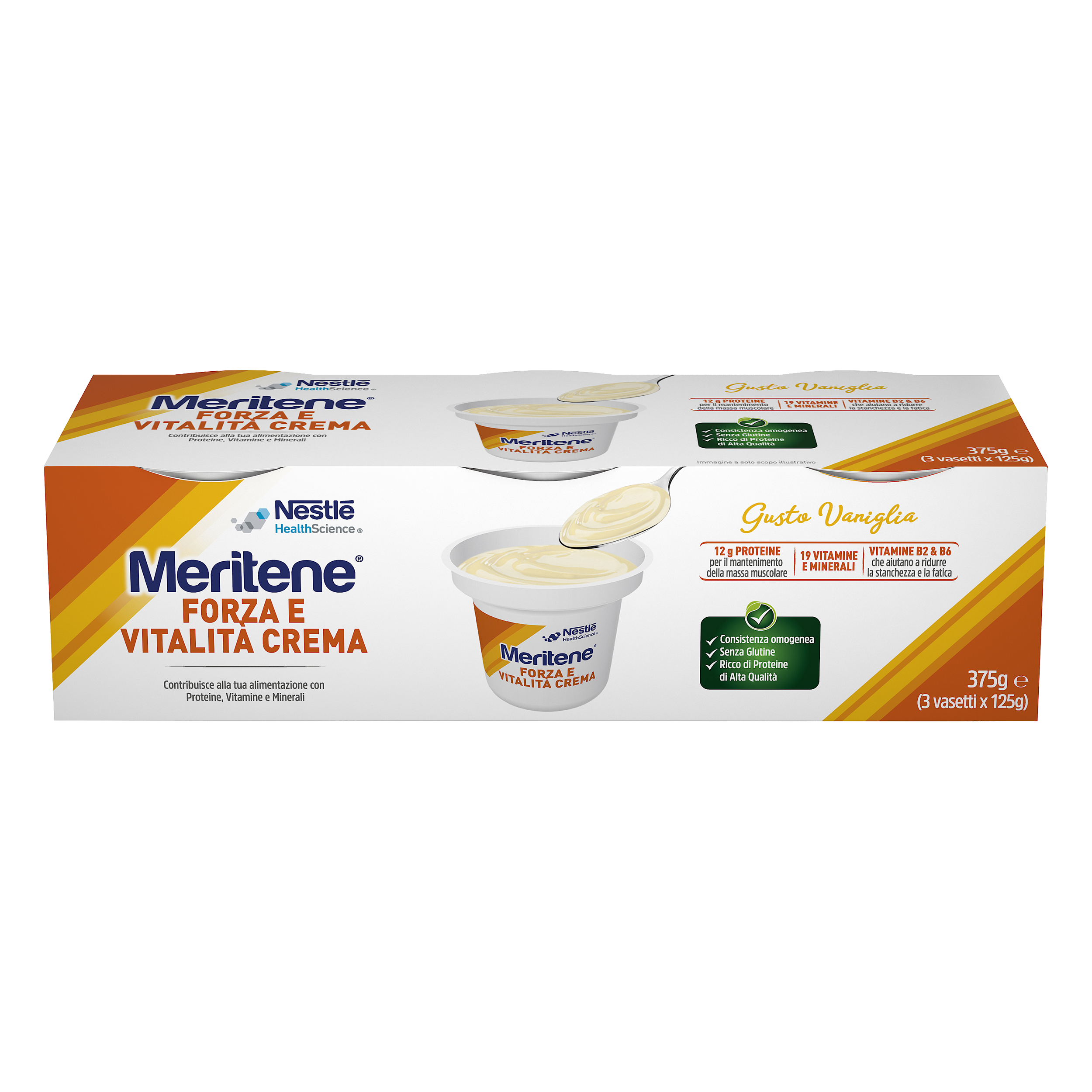 Meritene Crème à la vanille 3x125 g