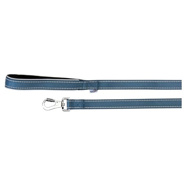 Camon Guinzaglio Con Maniglia In Neoprene E Cuciture Reflex Blu 2,5x120cm
