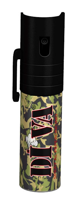 Diva Top Spray anti-agression au piment, motif camouflage, 15 ml