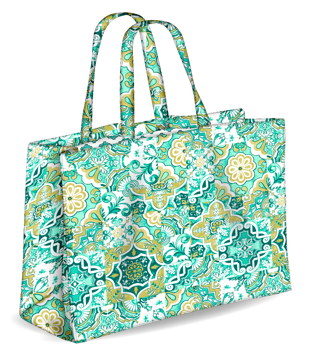 Colors Tote Sac de plage réversible, couleur verte